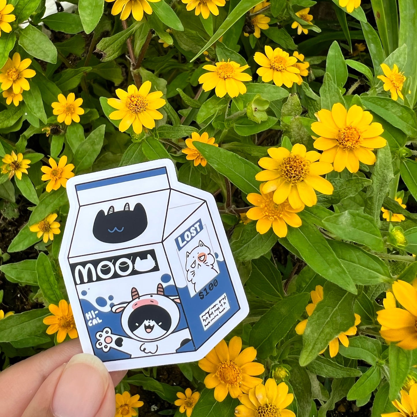 Moo Cat Milk Sticker