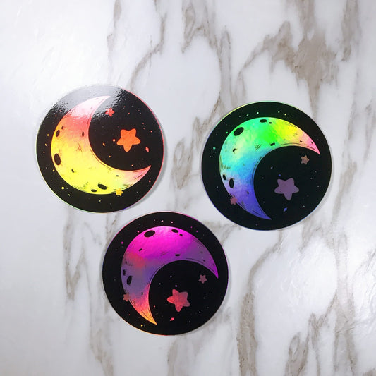 Holographic Moon Vinyl Sticker