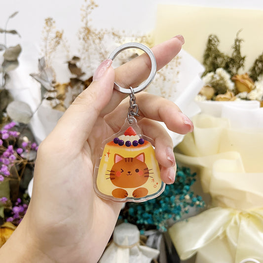 Panda Yoong | Pudding cat keychain