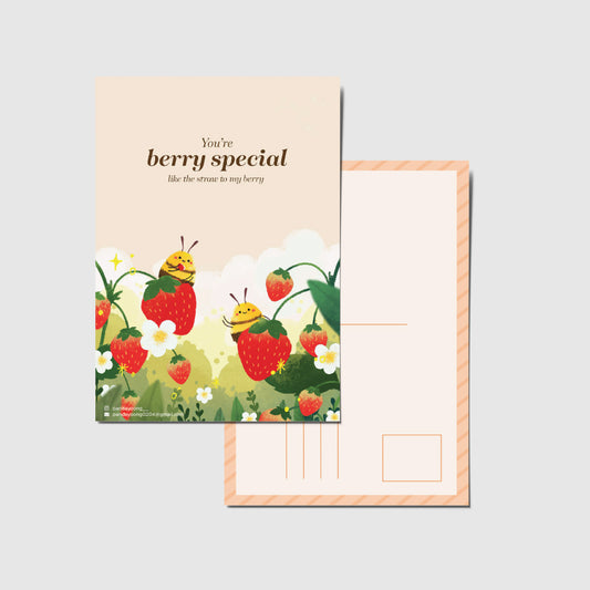 Panda Yoong | Berry special bee postcard