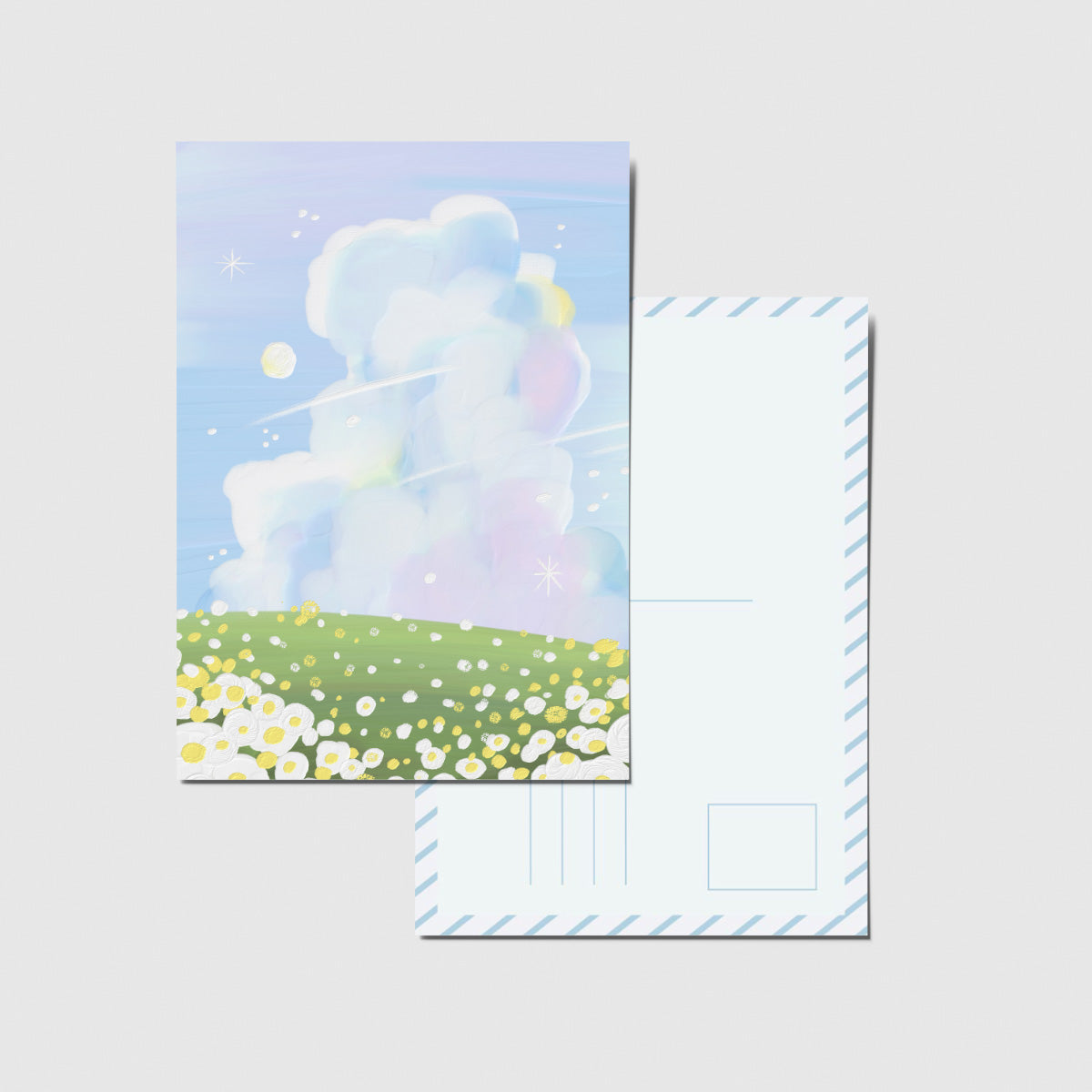 Panda Yoong | White flower field postcard