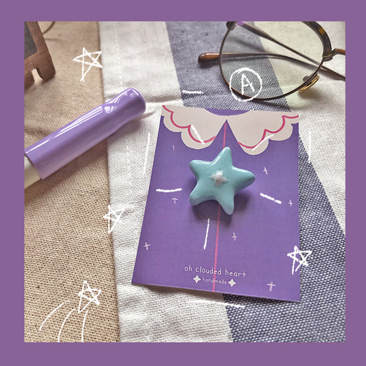 Star Button Clay Pin