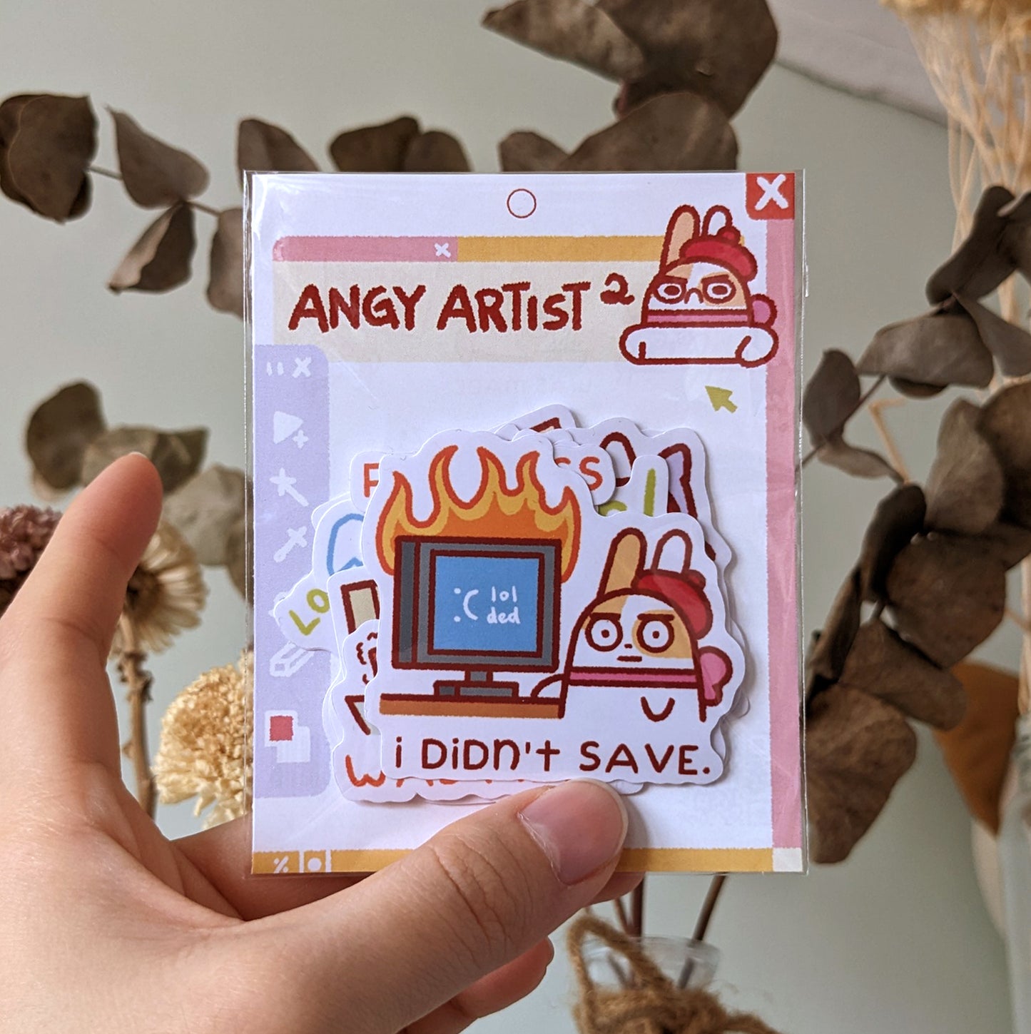 PUGIBUNI Angy Artist 2 Sticker Pack