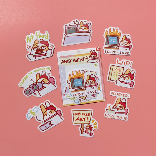 PUGIBUNI Angy Artist 2 Sticker Pack