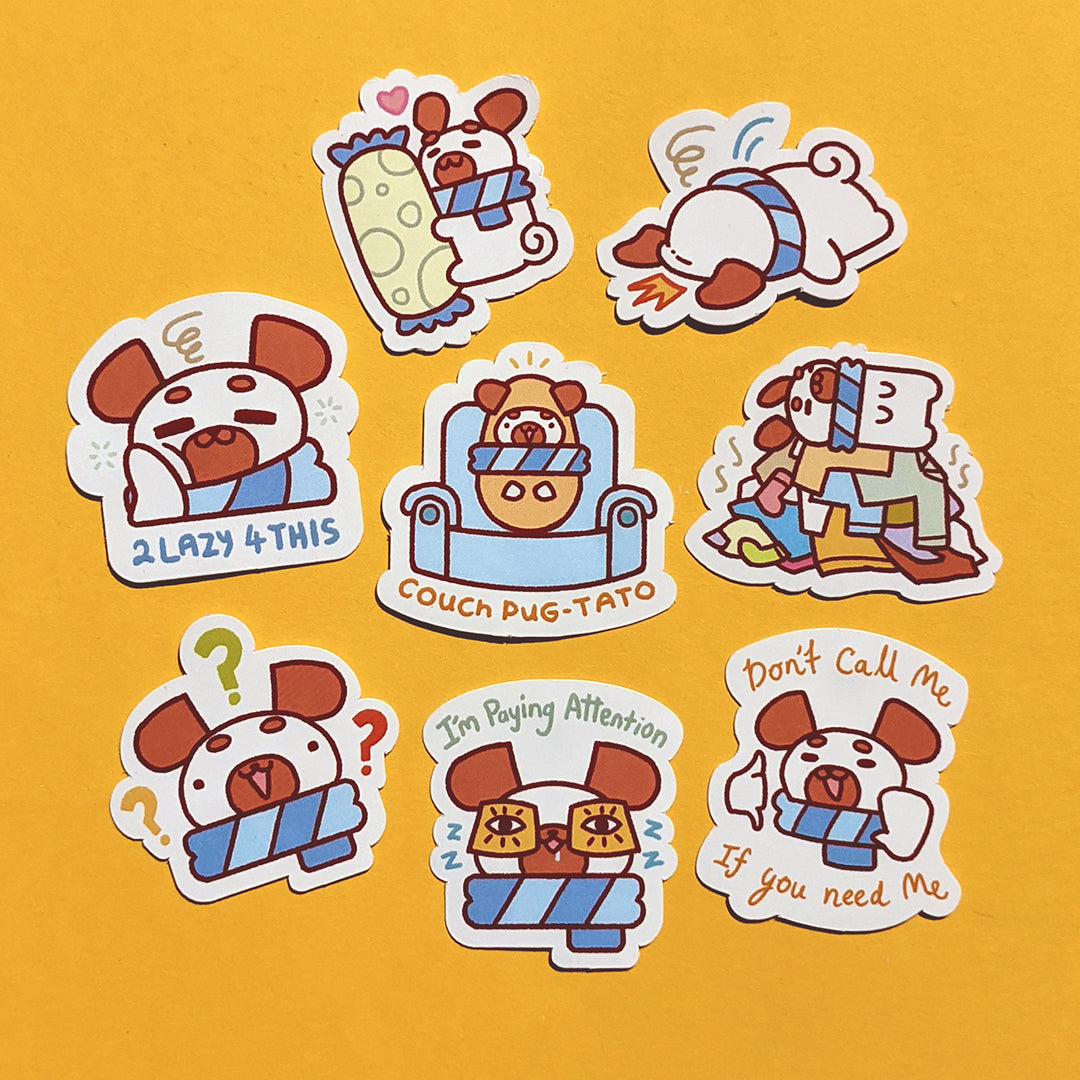 PugiBuni Lazy Bum Sticker Pack