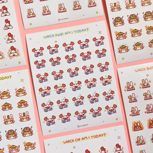 PugiBuni Mood Tracker Sticker Sheet - Chi
