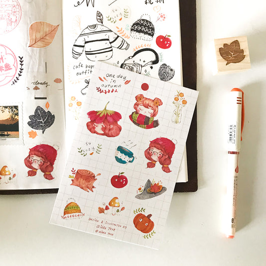 One Day in Autumn Washi Sticker Sheet