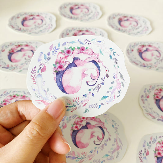 Sleepy Whale Sticker Flake