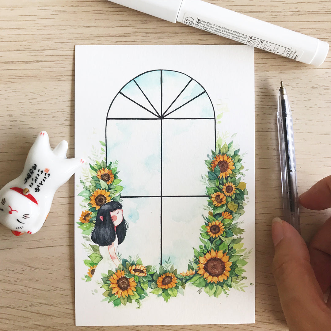 Sunflower Postcard