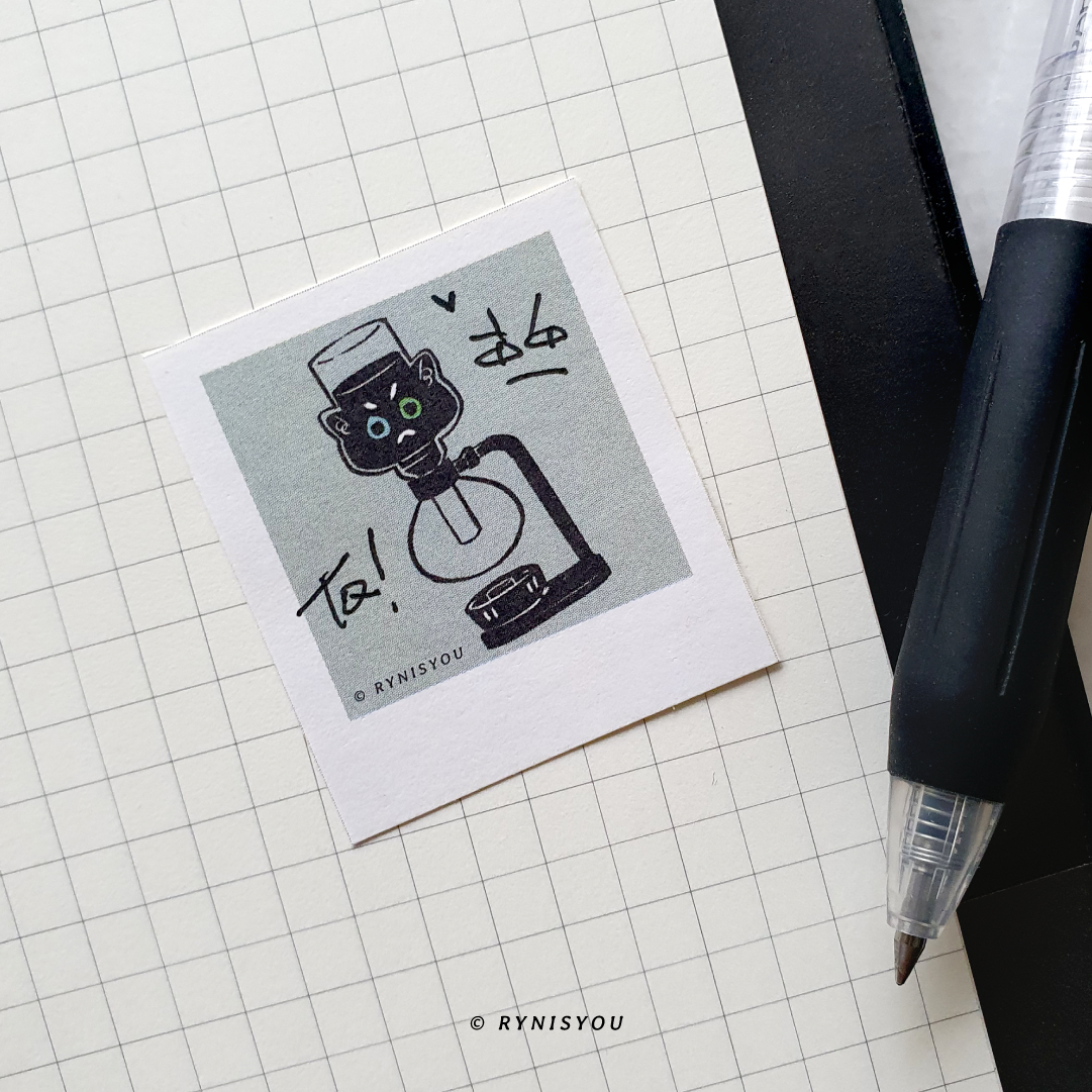 Barista Cat ② mini Polaroid Sticker Set