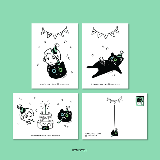 Birthday Cat Postcard