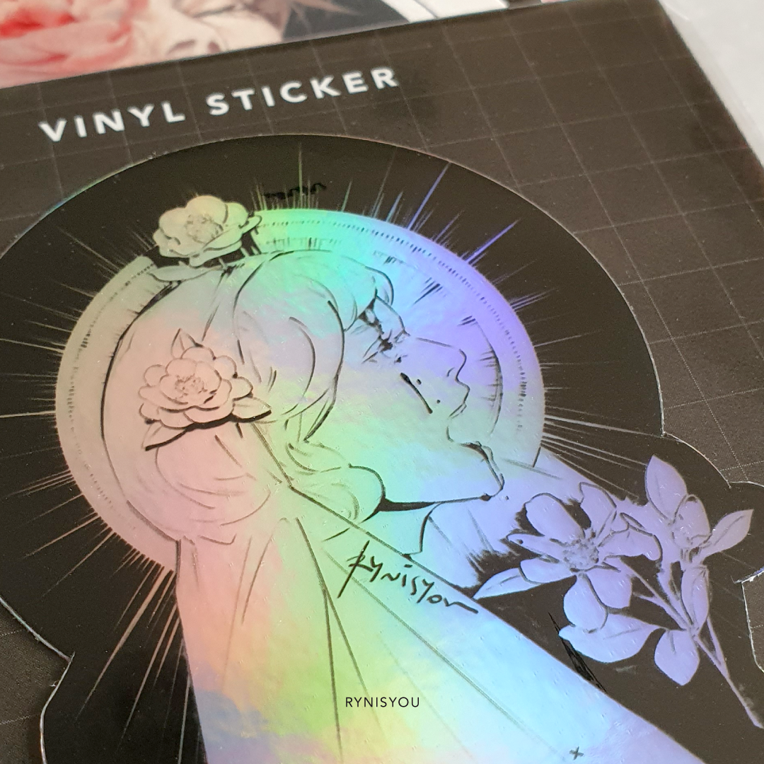 Camellia Waterproof Holographic Vinyl Sticker