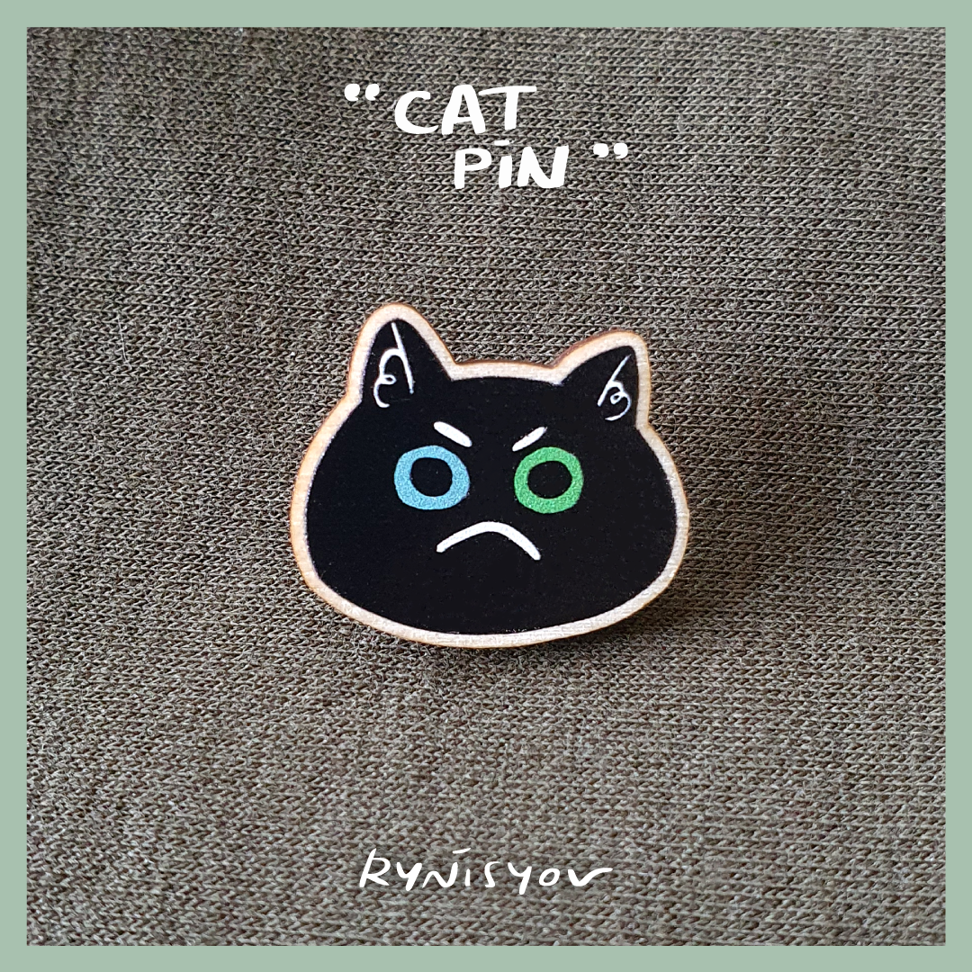 Cat Wooden Pin - B - RBF – chub.my