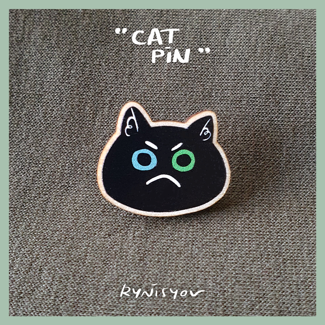 Cat Wooden Pin - B - RBF