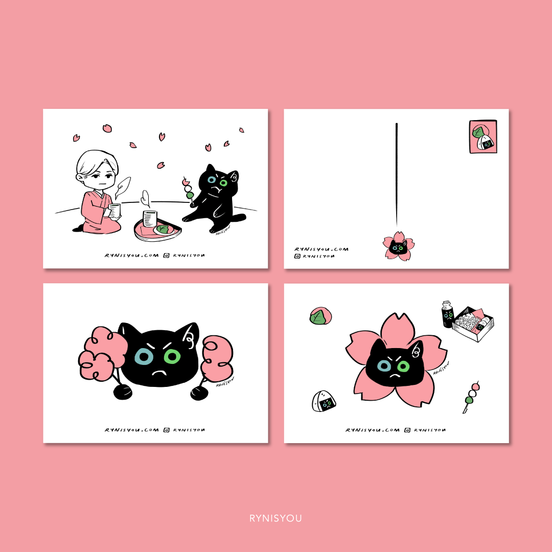 Sakura Cat Postcard