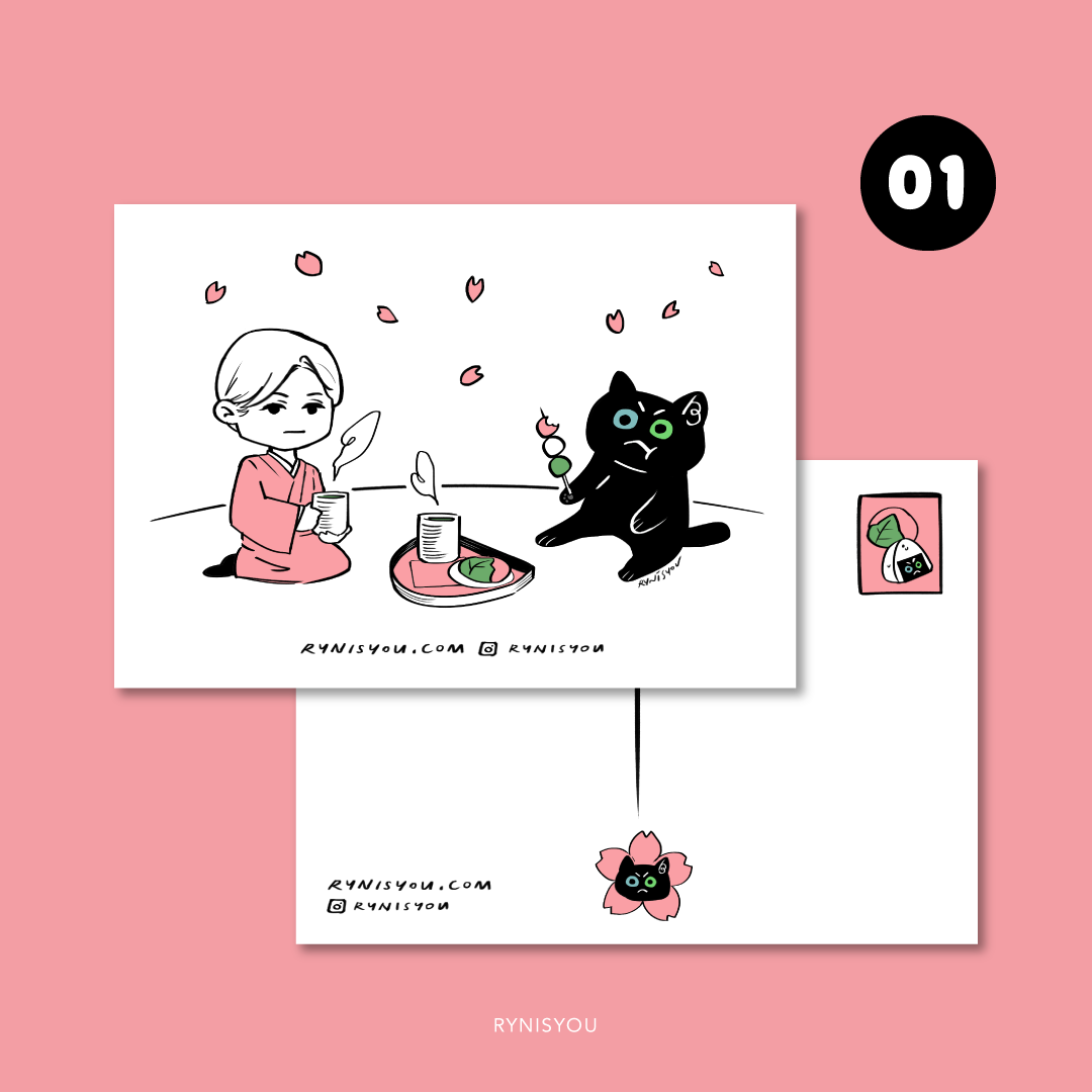 Sakura Cat Postcard