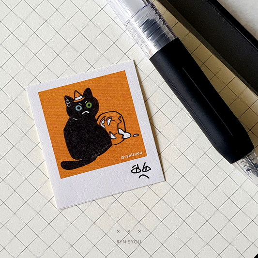 Wiz Cat mini Polaroid Sticker Set