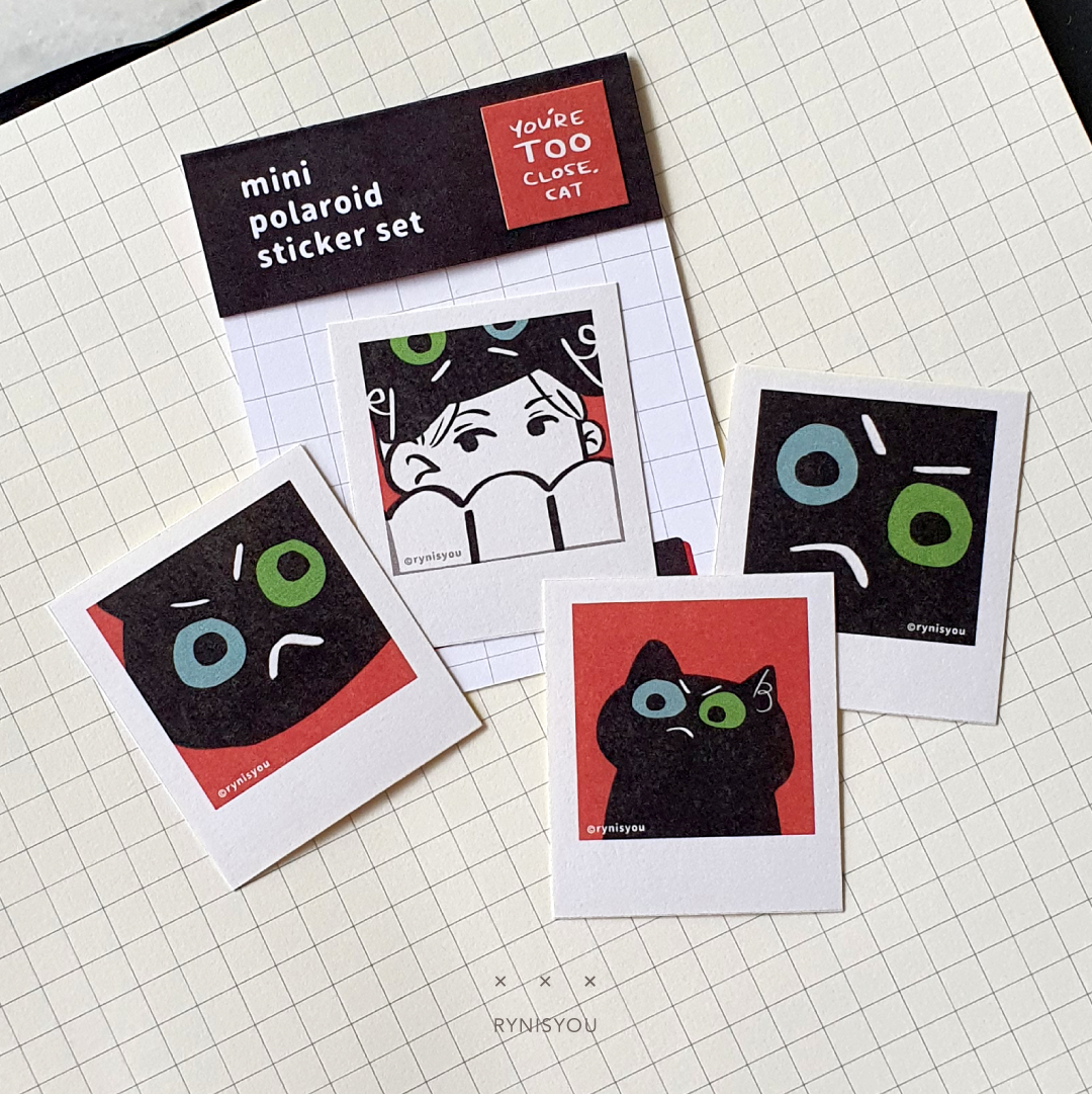 You're Too Close, Cat mini Polaroid Sticker Set