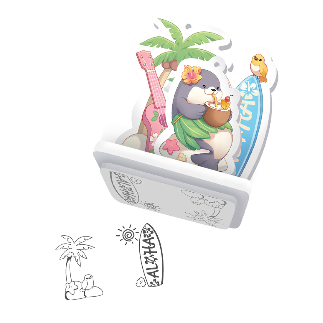 Purrfect Stamp Block | Tropical Tails