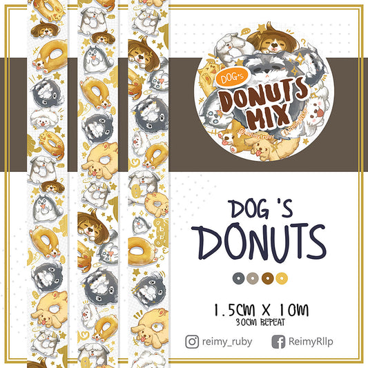 15mm Gold Foil Washi Season 1 - DONUT DOG