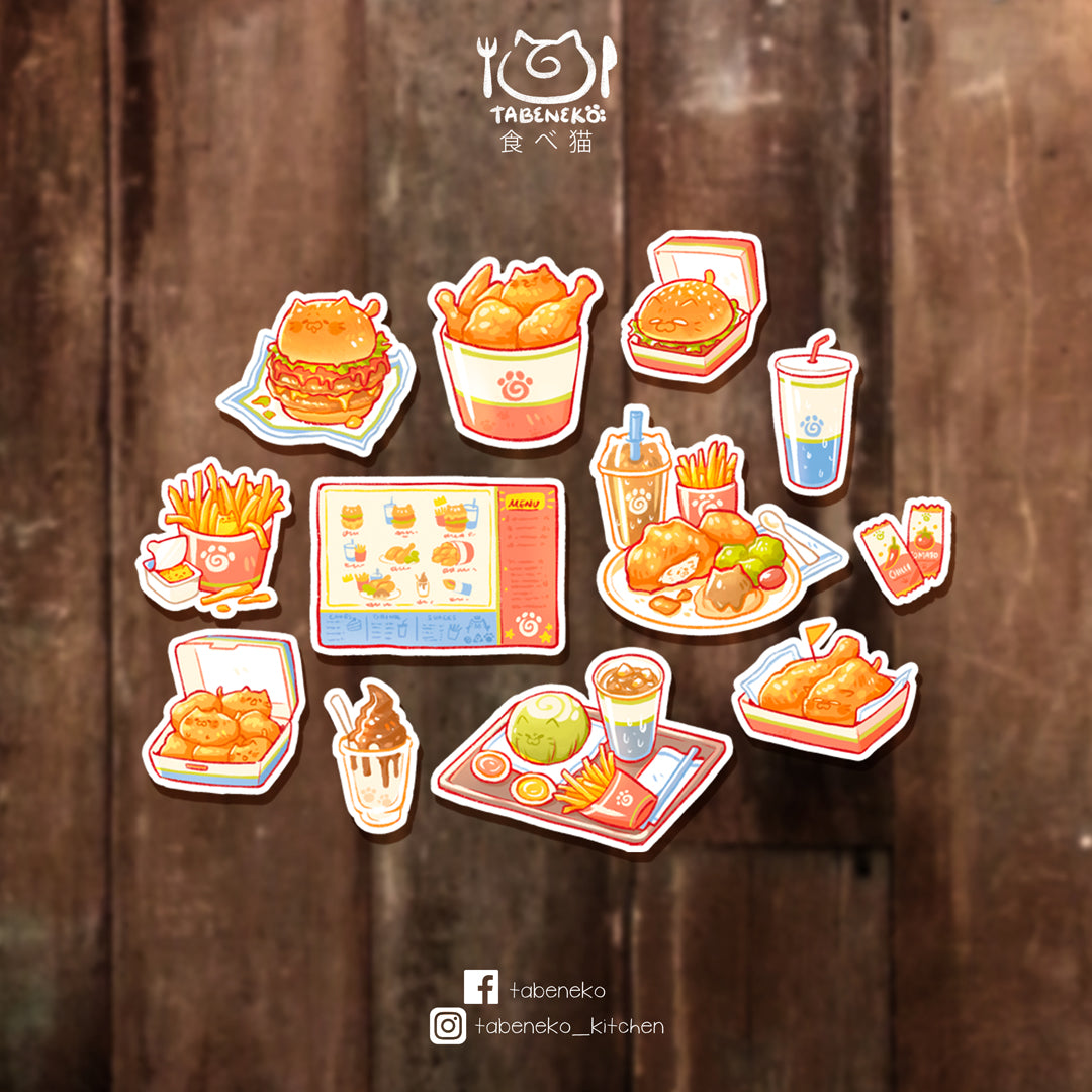 Tabeneko - Fast Food Sticker Set
