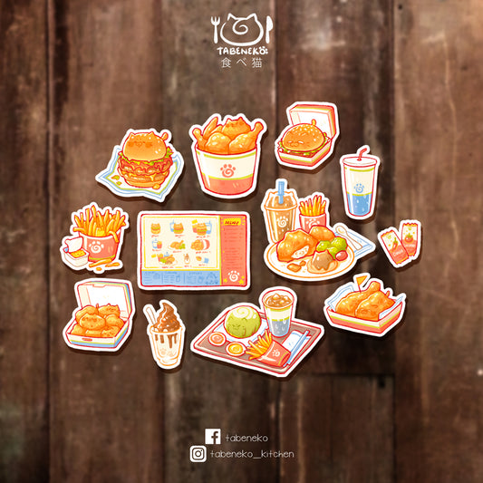 Tabeneko - Fast Food Sticker Set