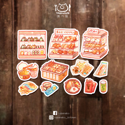 Tabeneko - Konbini Sticker Set
