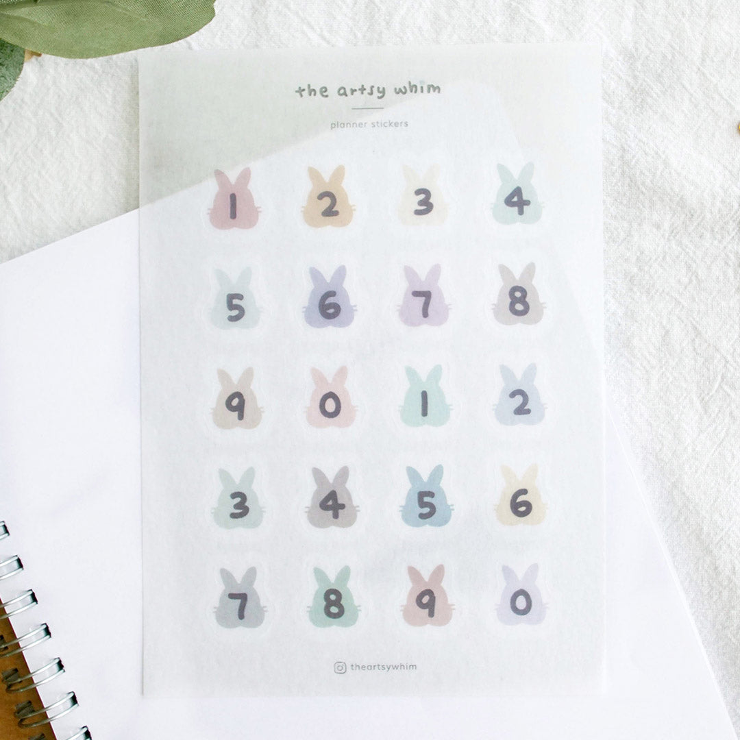 Bunny Numbers Washi Sticker Sheet