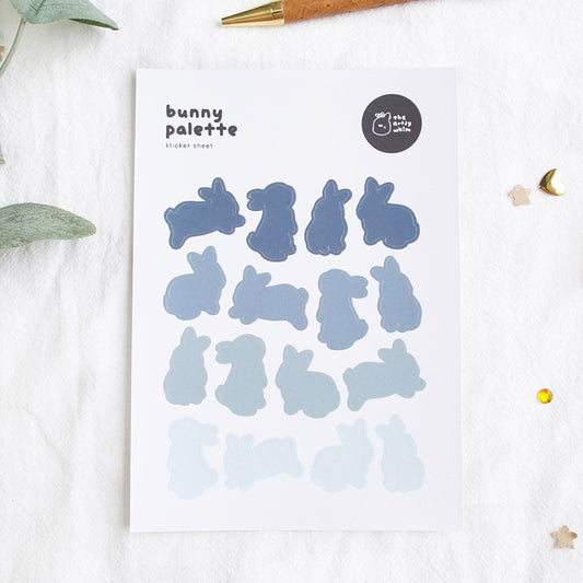 Bunny Palette – Blue Sticker Sheet