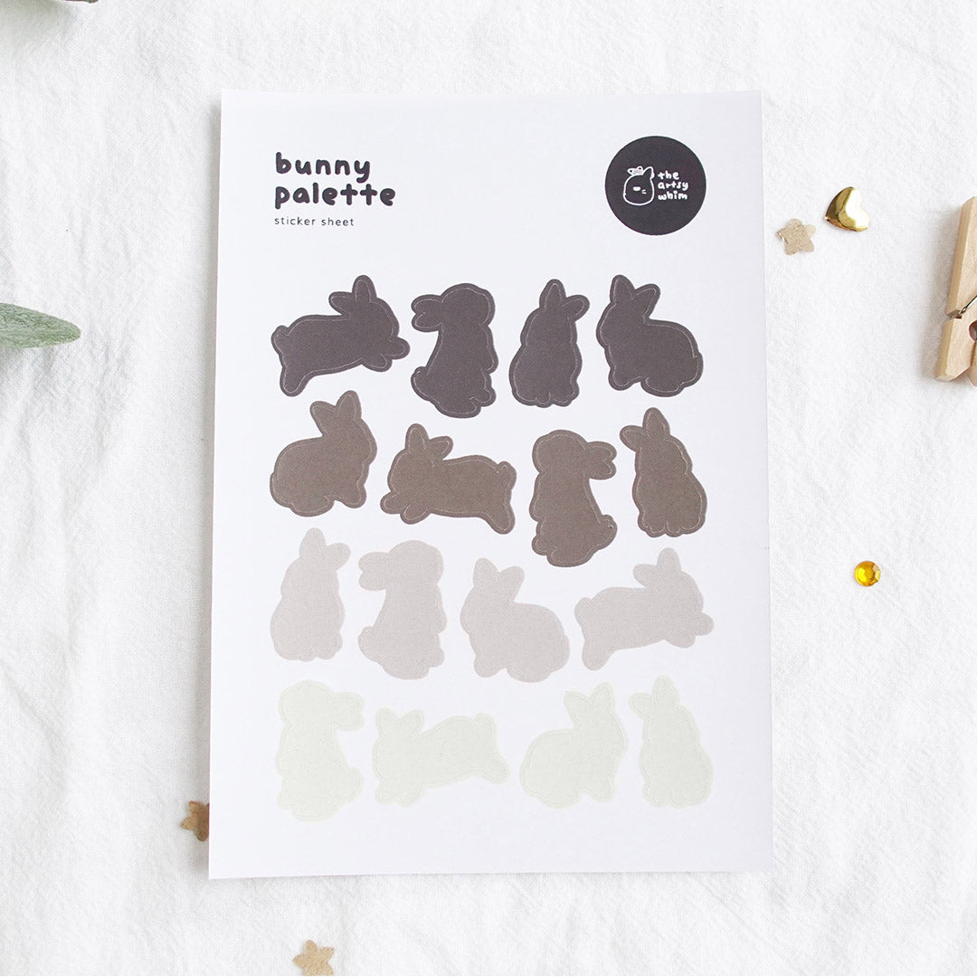 Bunny Palette – Brown Sticker Sheet