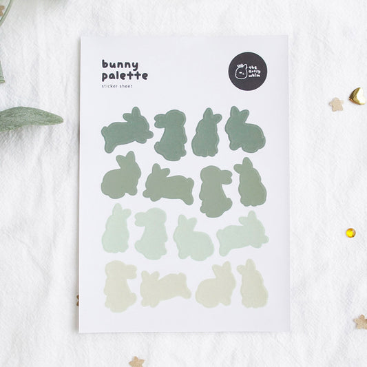 Bunny Palette β Green Sticker Sheet