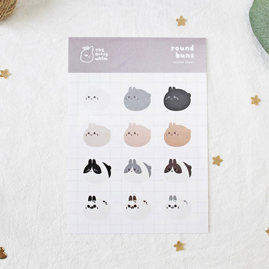 Round Buns – Plain Buns Sticker Sheet