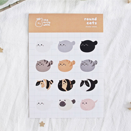 Round Cats Sticker Sheet