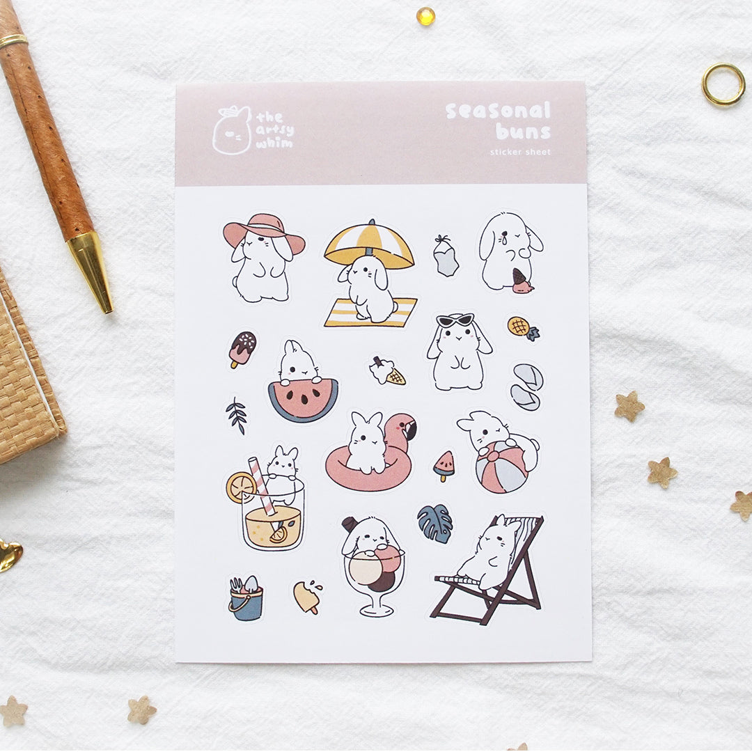 Sazon Stickers Seasonal Buns – Summer Sticker Sheet – chub.my