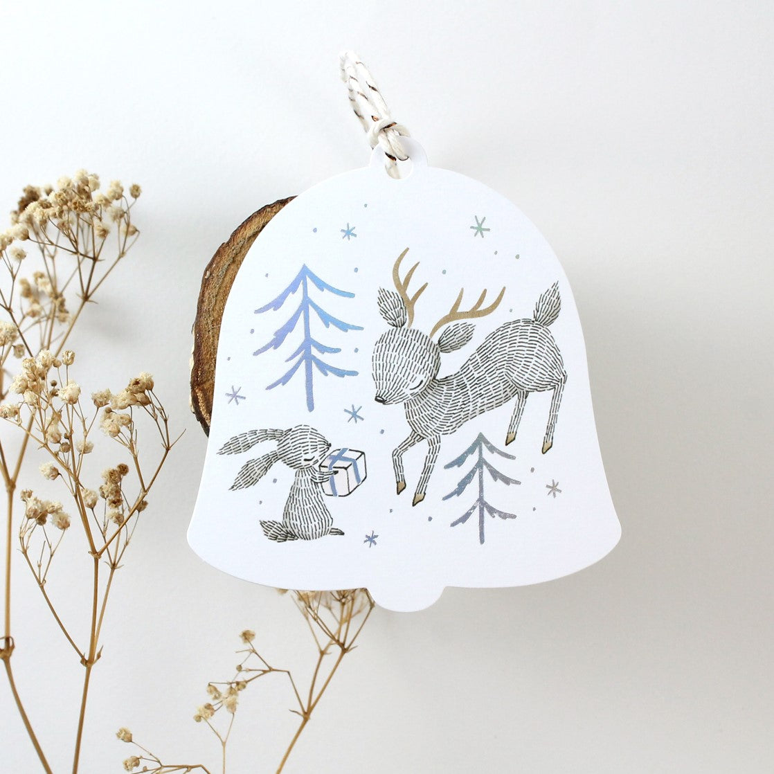 Holographic Foil Tags - Rabbit, Reindeer & Christmas Gift