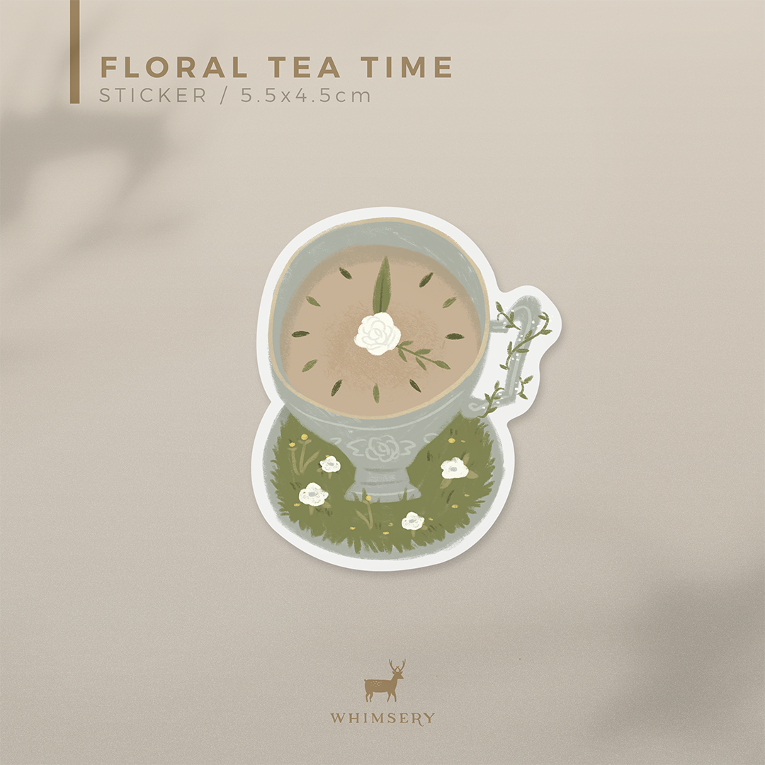 Whimsery Sticker Flake | Floral Tea Time