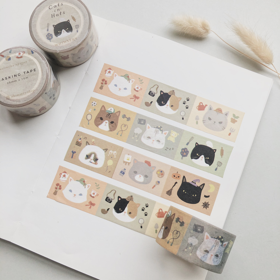 Cats in Hats Washi Tape
