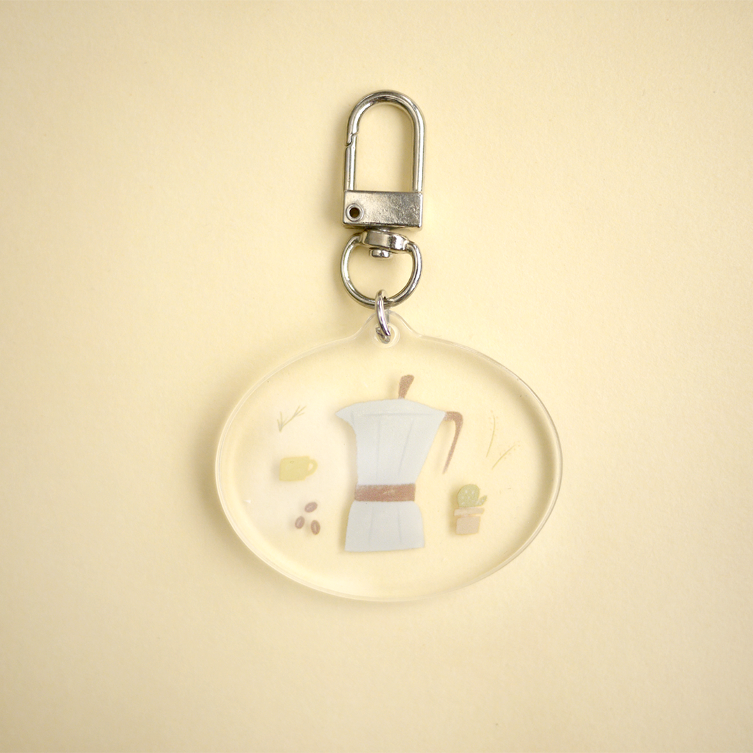 Coffee & Books Acrylic Keychain Charms [2 designs]