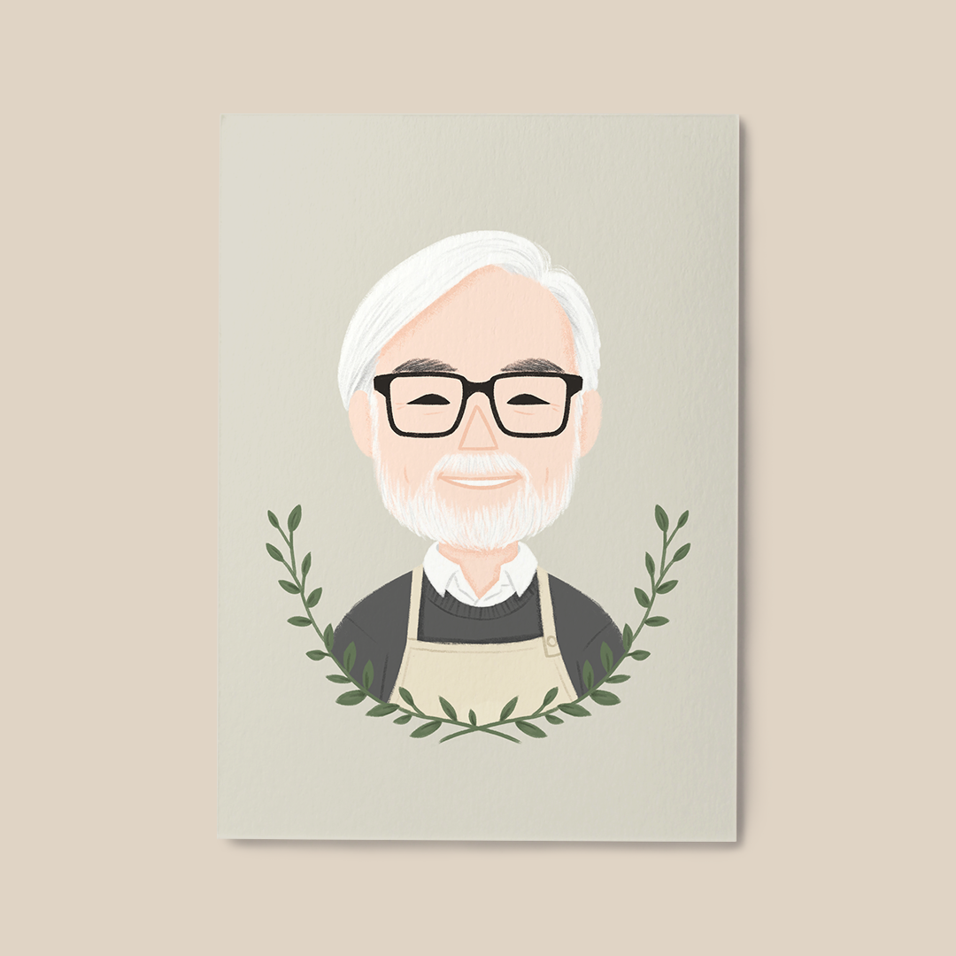 Hayao Miyazaki Illustration | A6 Art Print