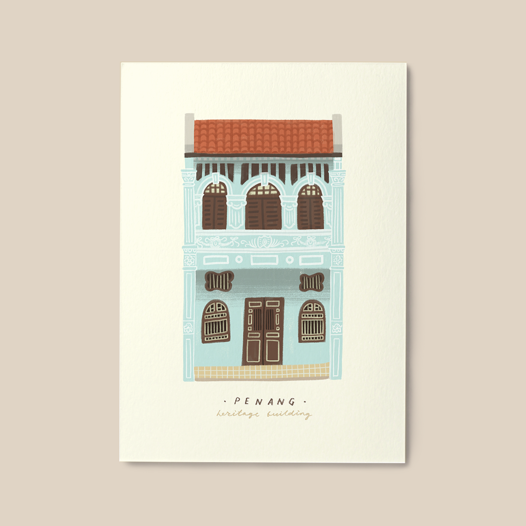 Penang Heritage Building Postcard