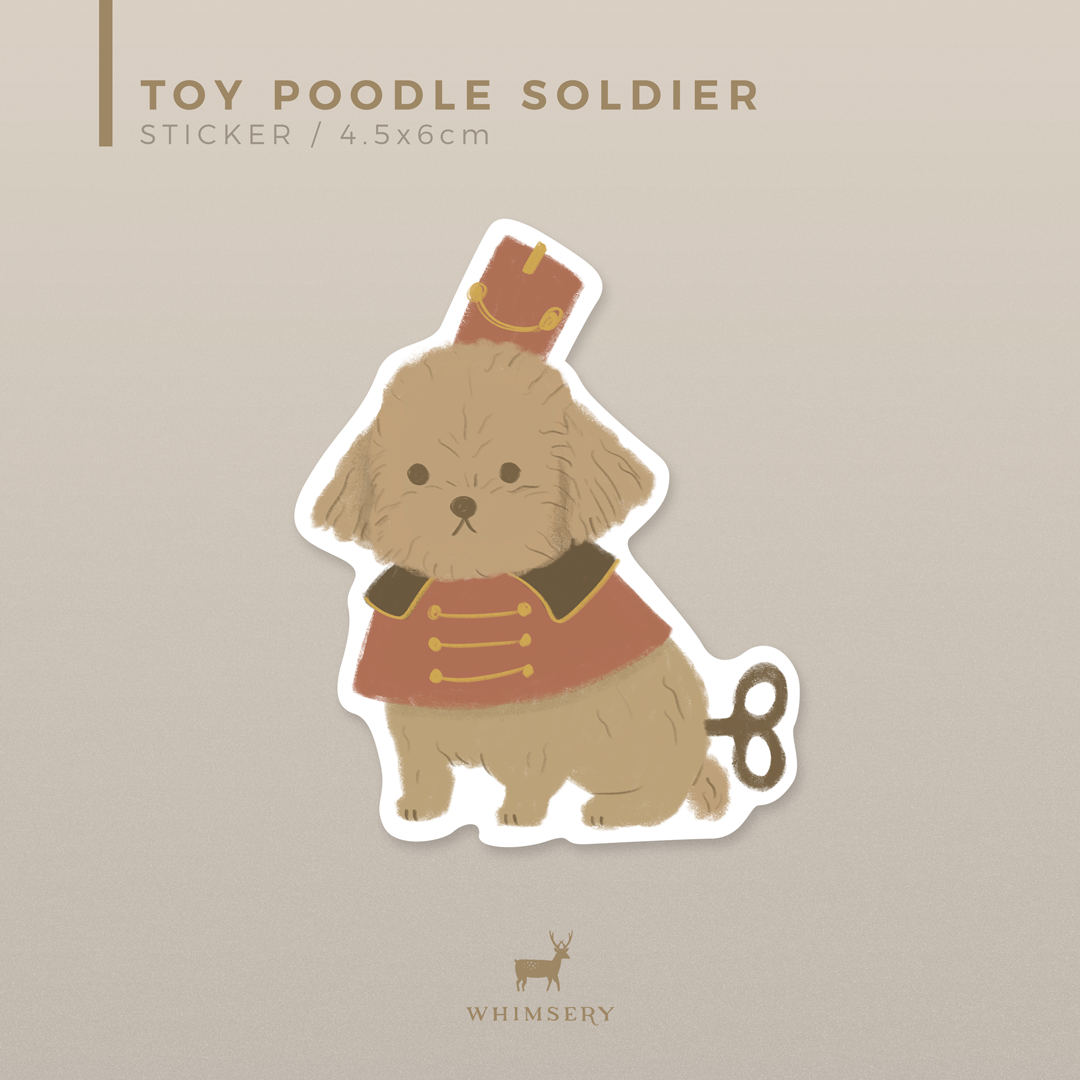 Toy Poodle Soldier Sticker