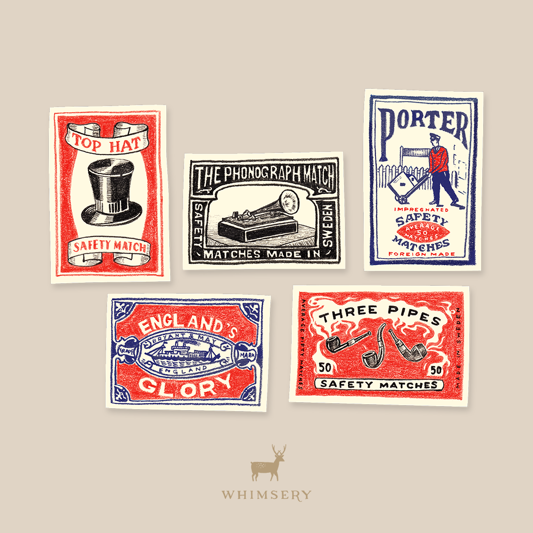 Vintage Matchboxes Sticker Set – chub.my