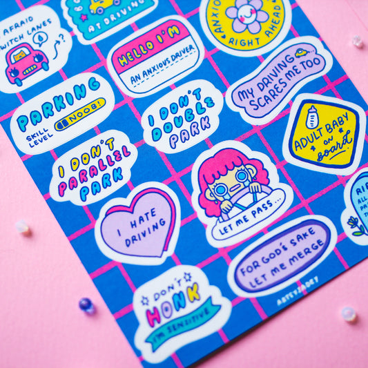 Anxious Driver Sticker Sheet