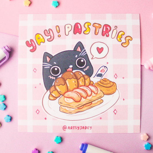 Cat Pastries Art Print