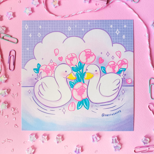 Dreamy Ducks Art Print