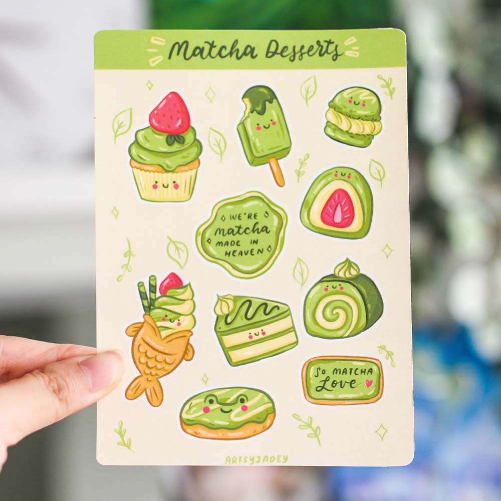 Matcha Desserts Sticker Sheet