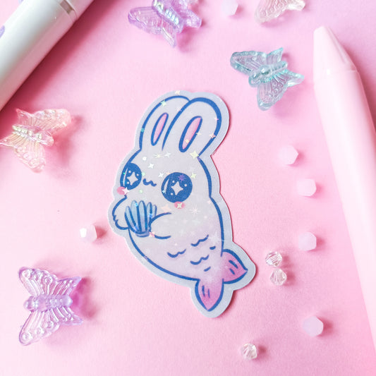 Merbunny Holographic Sticker