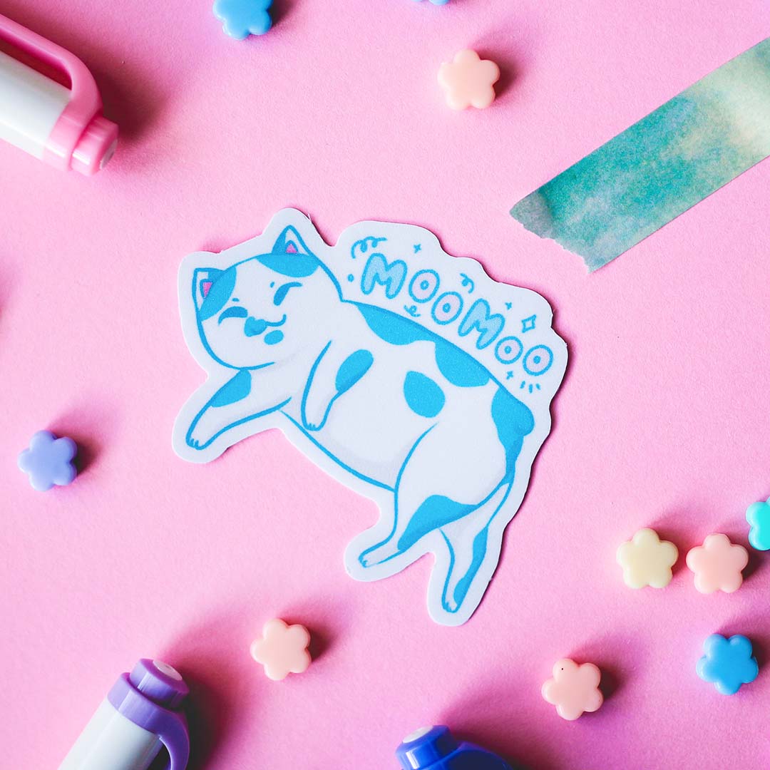 Moo Cat Vinyl Sticker – chub.my