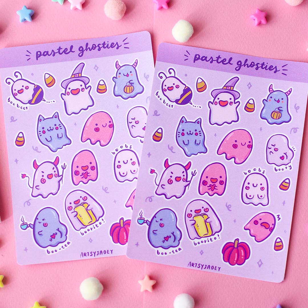 Pastel Ghosties Sticker Sheet
