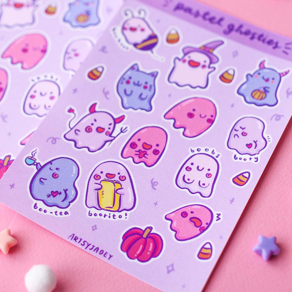 Pastel Ghosties Sticker Sheet